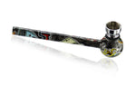 Glaspfeife Pfeife bunt motiv pop art tar catching dry pipe sieb metallkopf crackpfeife American Pipe Rainbow Colour Changing Pipes Spoon Bubbler Sherlock crystal