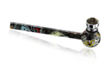 Glaspfeife Pfeife bunt motiv pop art tar catching dry pipe sieb metallkopf crackpfeife American Pipe Rainbow Colour Changing Pipes Spoon Bubbler Sherlock crystal