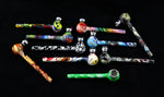 Glaspfeife Pfeife bunt motiv pop art tar catching dry pipe sieb metallkopf crackpfeife American Pipe Rainbow Colour Changing Pipes Spoon Bubbler Sherlock crystal