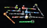 Glaspfeife Pfeife bunt motiv pop art tar catching dry pipe sieb metallkopf crackpfeife American Pipe Rainbow Colour Changing Pipes Spoon Bubbler Sherlock crystal