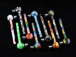 Glaspfeife Pfeife bunt motiv pop art tar catching dry pipe sieb metallkopf crackpfeife American Pipe Rainbow Colour Changing Pipes Spoon Bubbler Sherlock crystal