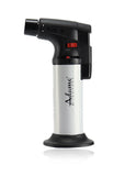 Adamo Jet Torch Gasbrenner schwarz weiß Brenner Feuerzeug Lighter Gun Jetflamme mit Standfuss Kiffen Rauchen Zigarrenbrenner Joint Pfeifen Shisha Flambieren Löten Basteln