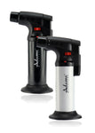 Adamo Jet Torch Gasbrenner schwarz weiß Brenner Feuerzeug Lighter Gun Jetflamme mit Standfuss Kiffen Rauchen Zigarrenbrenner Joint Pfeifen Shisha Flambieren Löten Basteln