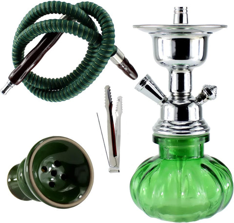 Shisha klein in Grün 1 Schlauch 25 cm