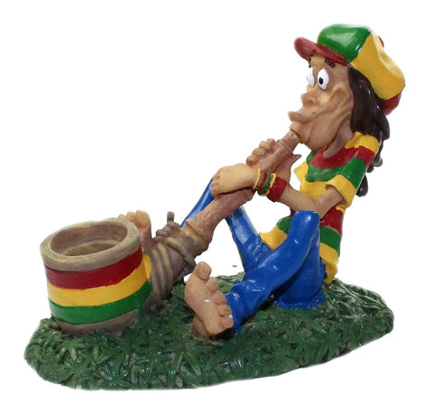 Rasta Aschenbecher 12 cm Rastamann mit Pfeife