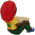 Rasta Aschenbecher sitzender Rasta Man mit Joint und Hanfblatt Ashtray von bongrauch®