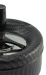 budawi-bongrauch-schleuderaschenbecher-aschenbecher-ascher-ashtray-forged-carbon-schwarz-silber-drehen-rauchen-tabak-edel-luxus