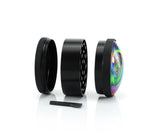 Hypnotize CNC Grinder aus Aluminium schwarz bunt 3 tlg. Ø 50 mm