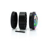Hypnotize CNC Grinder aus Aluminium schwarz bunt 3 tlg. Ø 50 mm