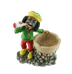 Rasta Man Aschenbecher stehender Rastamann mit Joint und Hanfblatt Ashtray