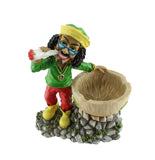Rasta Man Aschenbecher stehender Rastamann mit Joint und Hanfblatt Ashtray