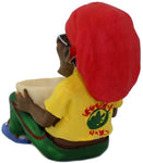 Rasta Aschenbecher sitzender Rasta Man mit Joint und Hanfblatt Ashtray von bongrauch®