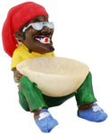 Rasta Aschenbecher sitzender Rasta Man mit Joint und Hanfblatt Ashtray von bongrauch®